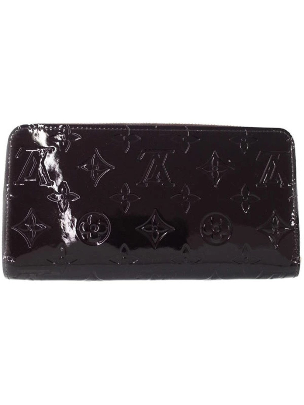 Louis Vuitton Monogram Zipper Round Wallet Long Zippy Vernis Brown